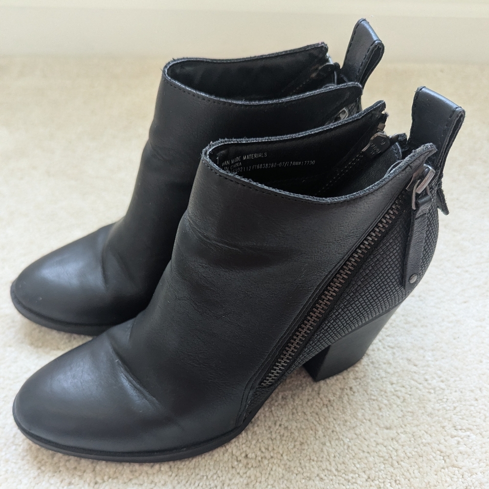 Black Ankle Boots with Zipper Detail